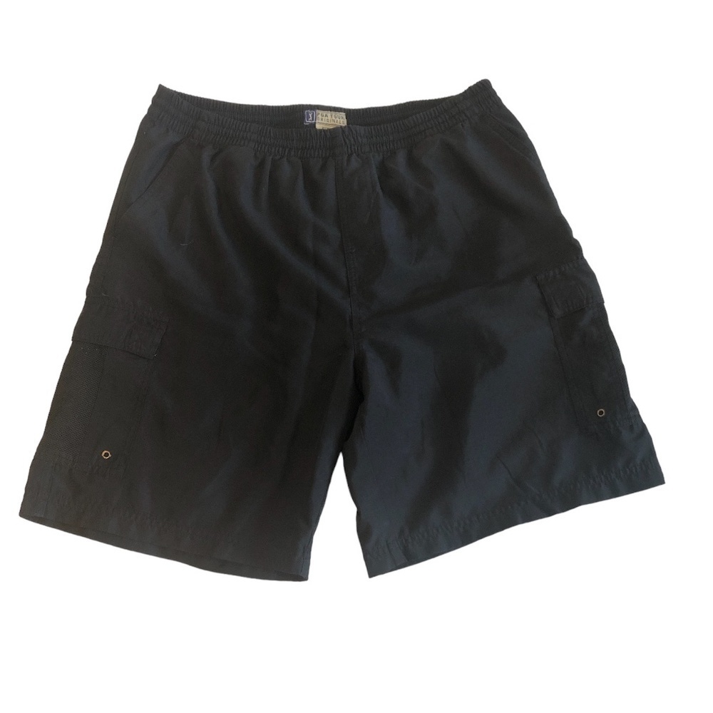 PGA TOUR ORIGINALS Cargo Shorts Men's Size Large Black Built-In Mesh Golf Bottom